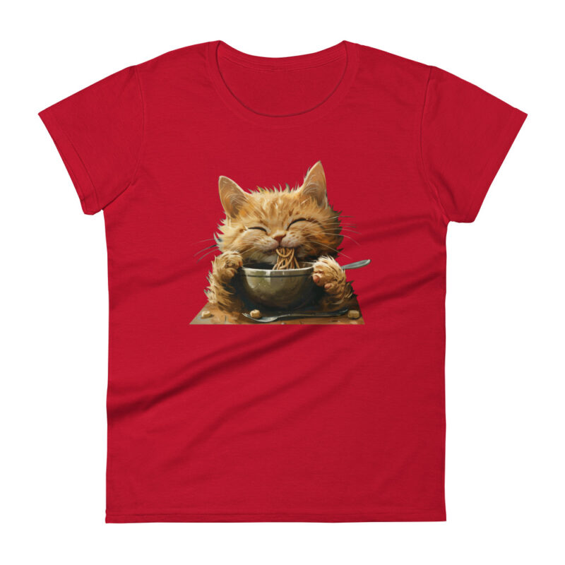 Ramen-Loving Cat Women’s T-Shirt - Image 5