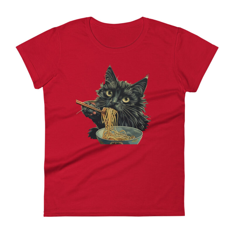 Black Cat Ramen Women’s T-Shirt - Image 5