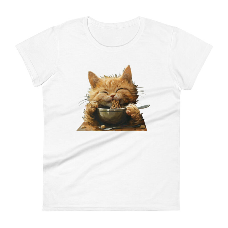 Ramen-Loving Cat Women’s T-Shirt - Image 9