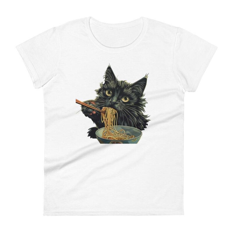 Black Cat Ramen Women’s T-Shirt - Image 9