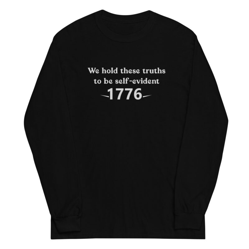 1776 Declaration Quote Men’s Long Sleeve Tee - Image 2