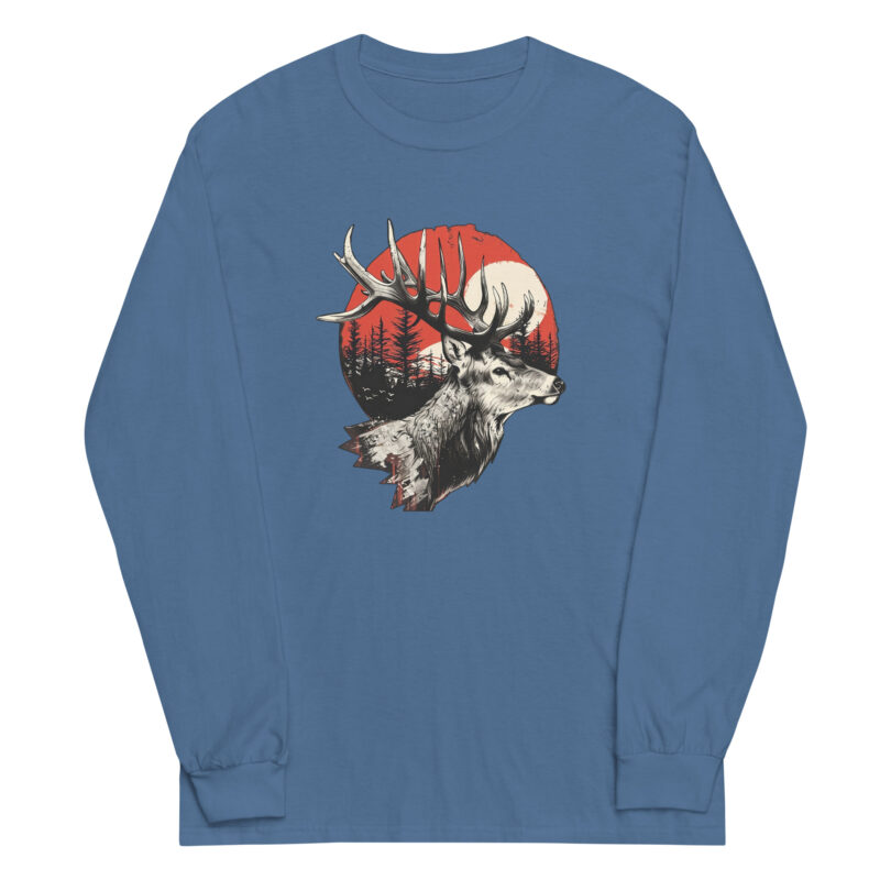 Majestic Deer and Sunset Long Sleeve Tee - Image 2