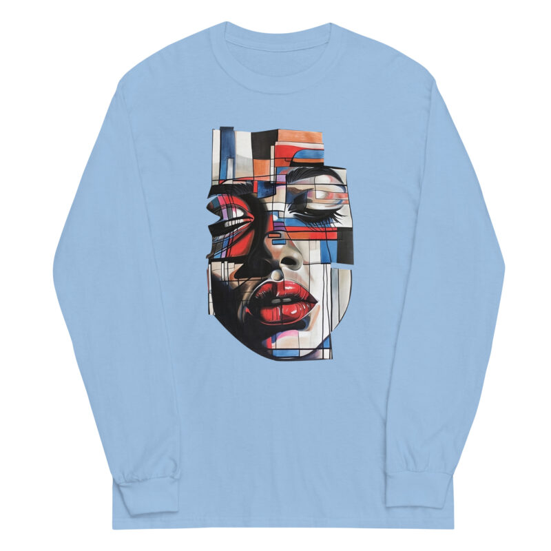 Abstract Face Art Long Sleeve Tee - Image 4