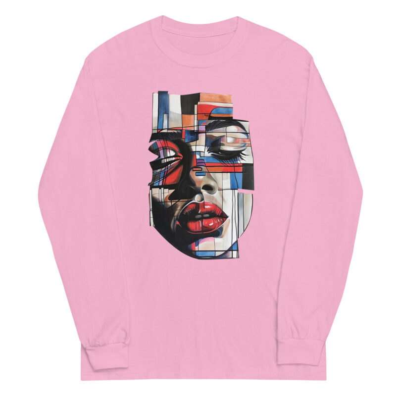 Abstract Face Art Long Sleeve Tee - Image 5