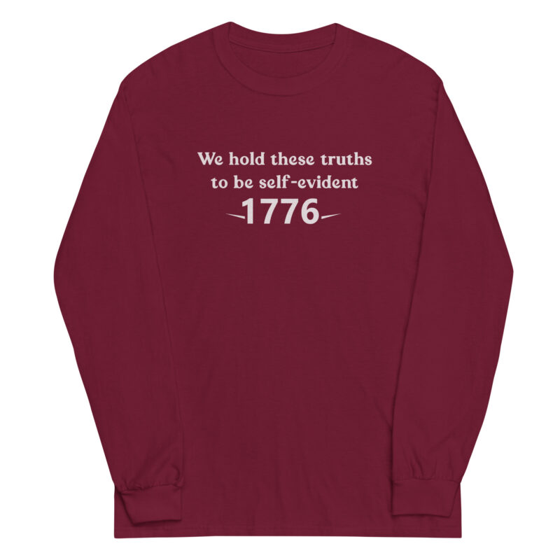 1776 Declaration Quote Men’s Long Sleeve Tee - Image 3