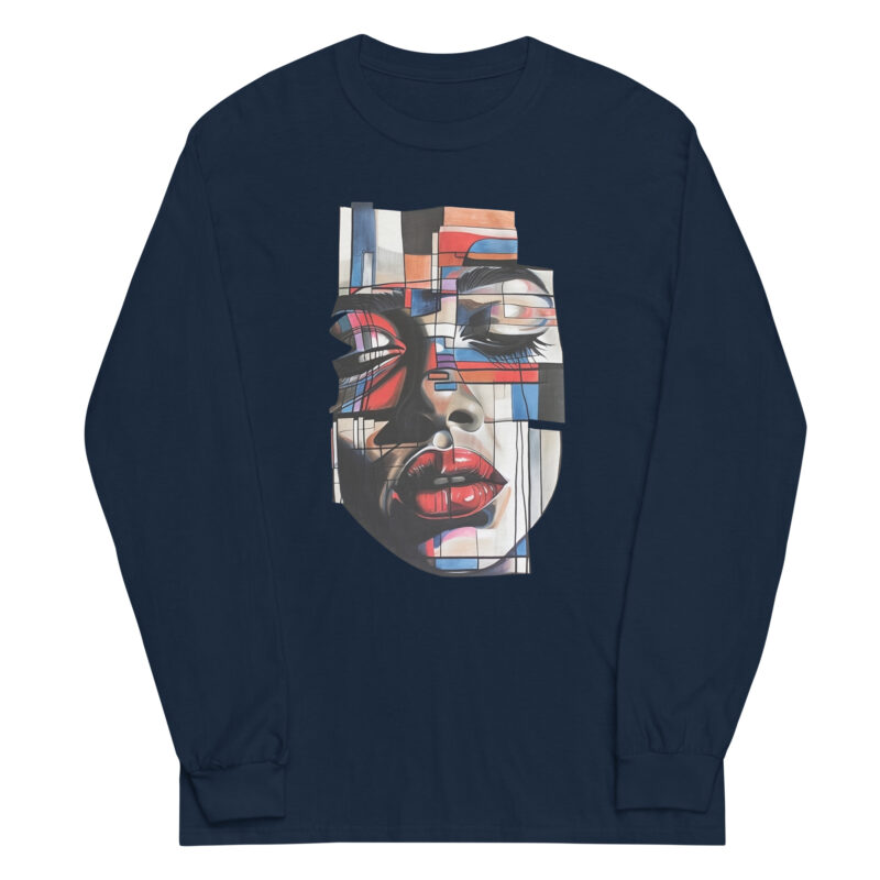 Abstract Face Art Long Sleeve Tee