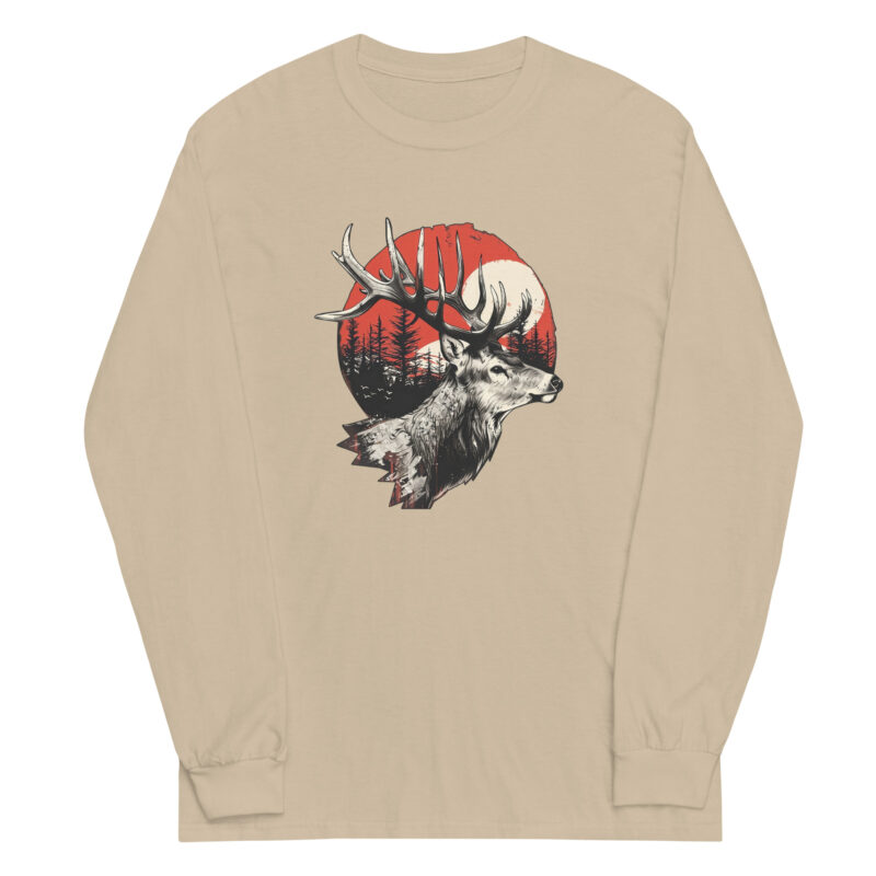 Majestic Deer and Sunset Long Sleeve Tee