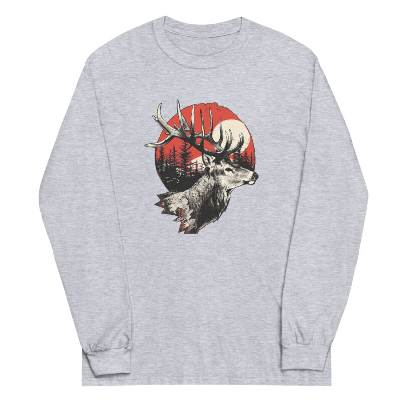 Majestic Deer and Sunset Long Sleeve Tee - Image 3