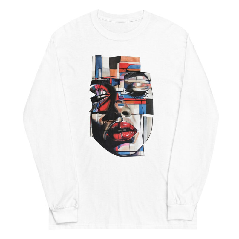 Abstract Face Art Long Sleeve Tee - Image 6