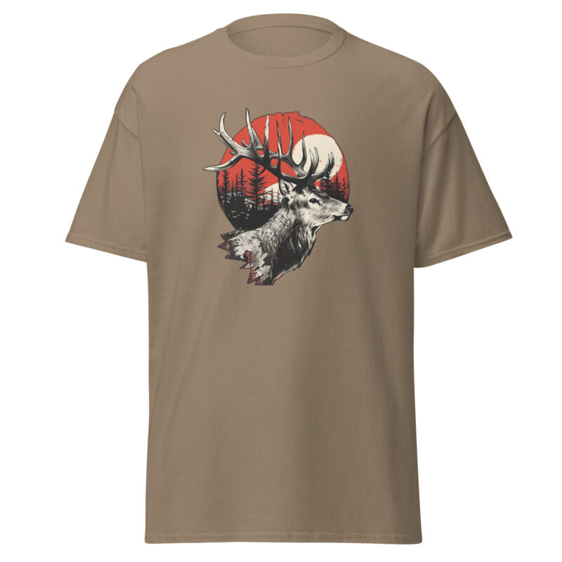 Deer and Sunset Graphic Men’s T-Shirt - Image 5