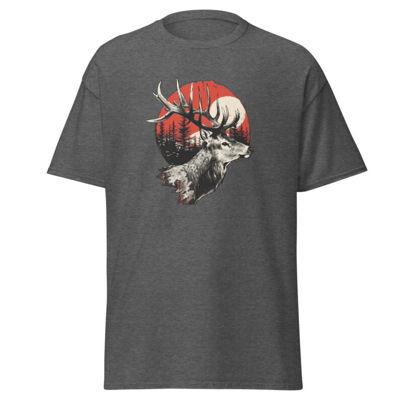 Deer and Sunset Graphic Men’s T-Shirt - Image 3