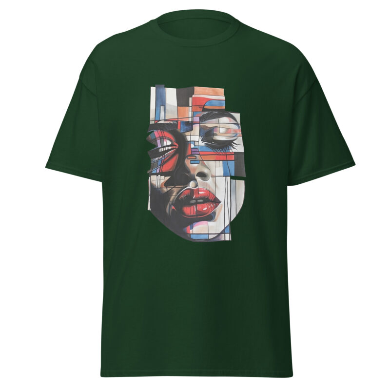 Modern Abstract Face Graphic Men’s T-Shirt - Image 3