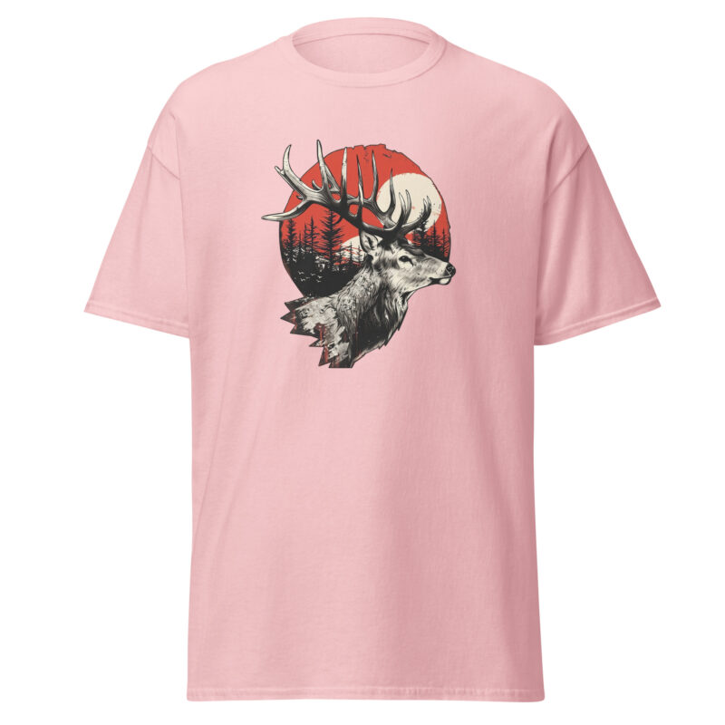 Deer and Sunset Graphic Men’s T-Shirt - Image 8