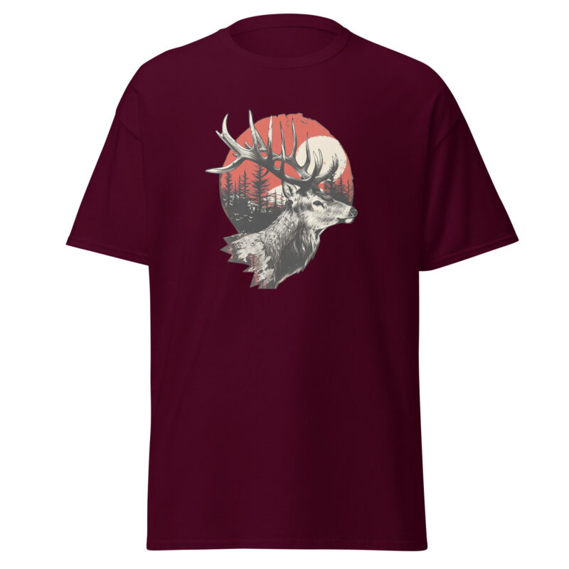 Deer and Sunset Graphic Men’s T-Shirt