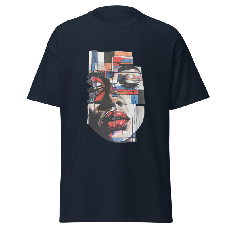 Modern Abstract Face Graphic Men’s T-Shirt - Image 2