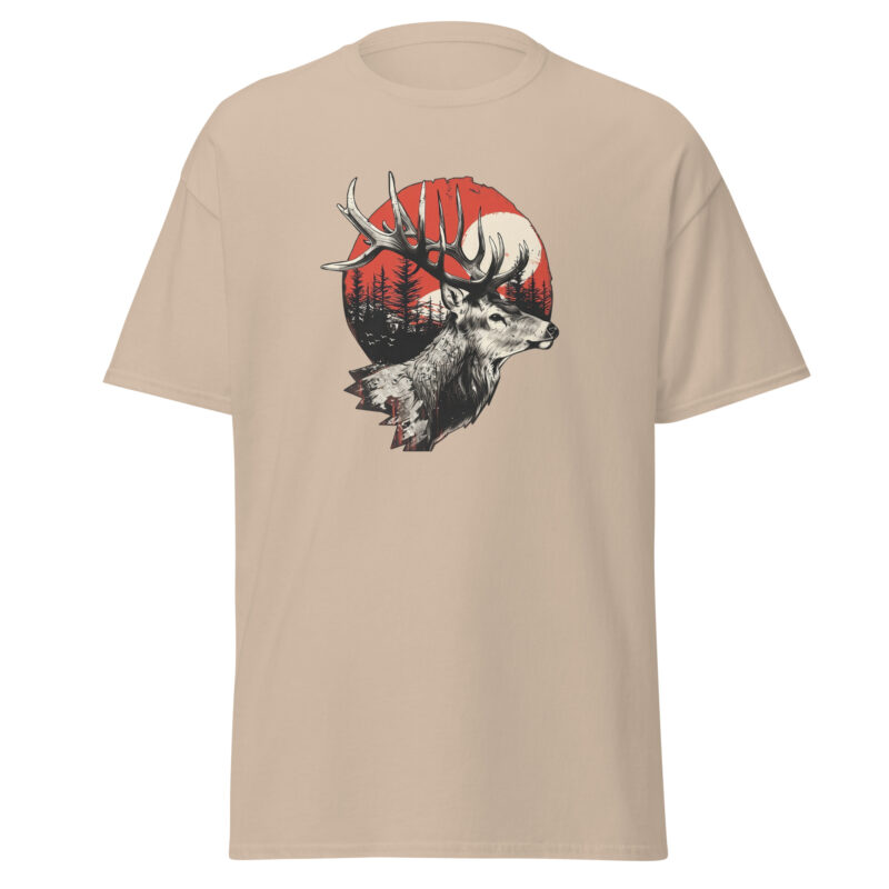 Deer and Sunset Graphic Men’s T-Shirt - Image 7