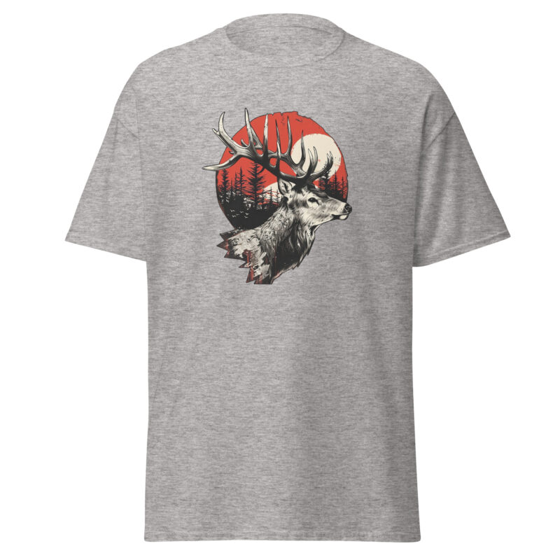 Deer and Sunset Graphic Men’s T-Shirt - Image 6