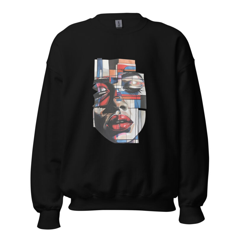 Abstract Face Art Unisex Sweatshirt - Image 2