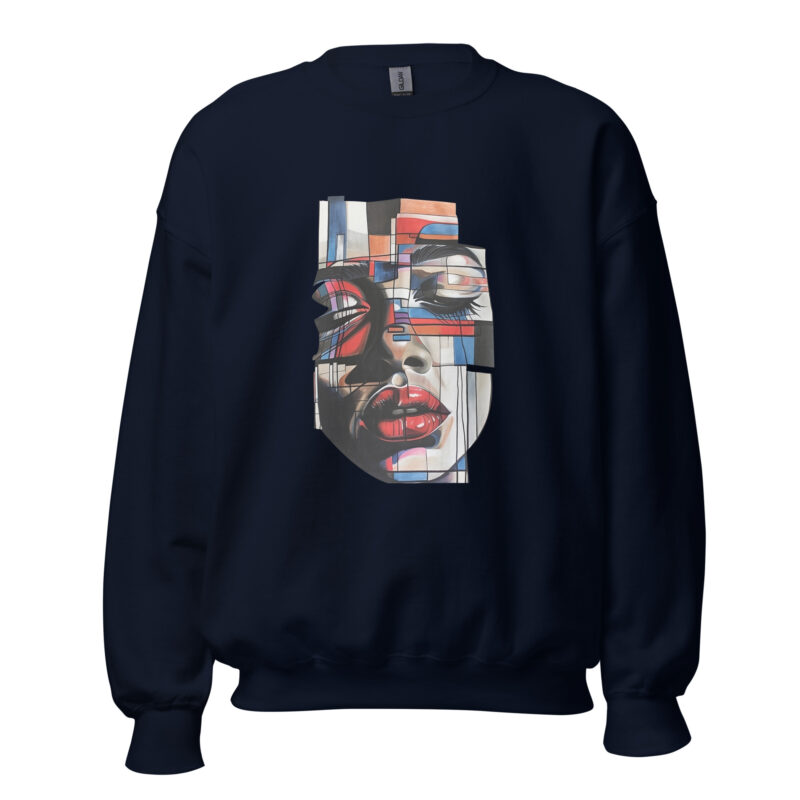 Abstract Face Art Unisex Sweatshirt - Image 3