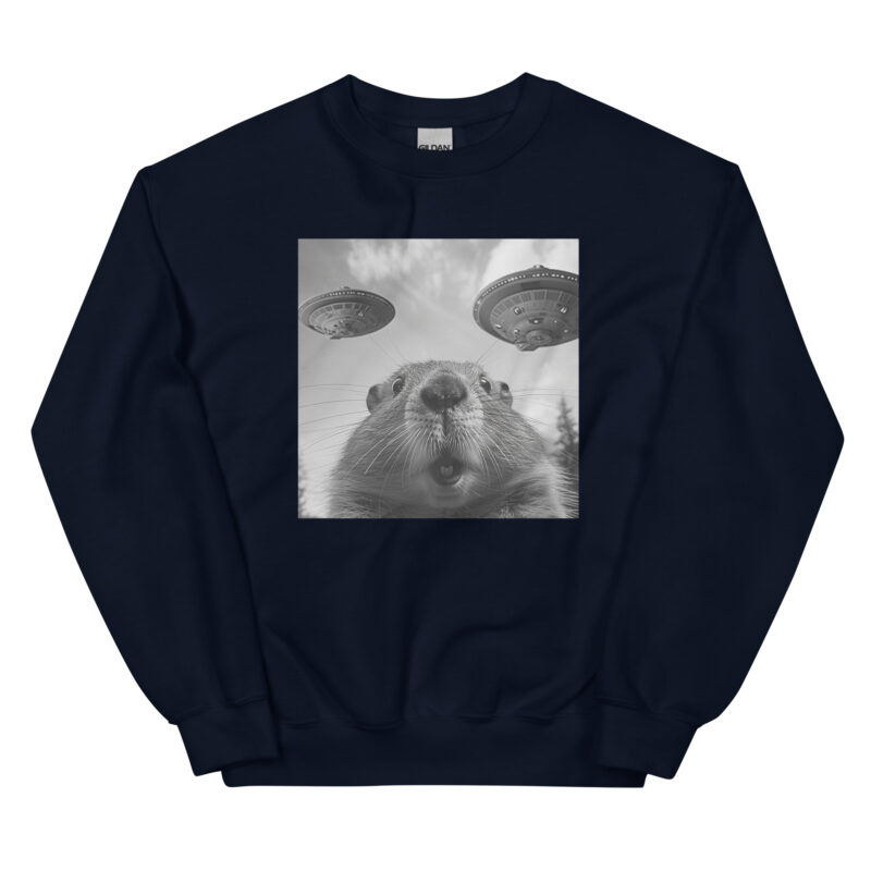 UFO Encounter Squirrel Unisex Sweatshirt - Image 3