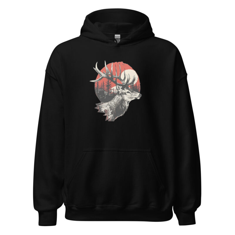 Majestic Deer Sunset Unisex Hoodie - Image 2