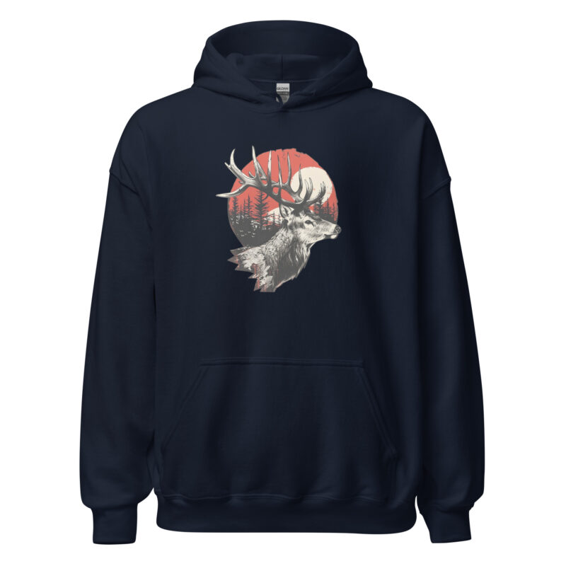 Majestic Deer Sunset Unisex Hoodie - Image 3